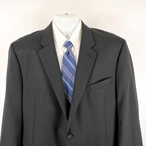 Pronto Uomo‎ Platinum Executive Fit Wool Gray 2 Button Blazer 46R